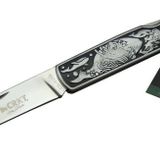 CRKT CR 0102 Kamp Çakı 20 cm - Balık Desenli Metal Sap, Kılıflı, Kutulu