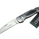 CRKT CR 0124 Kamp Çakı 20 cm - Metal Desenli Sap, Kılıflı, Kutulu