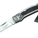 CRKT CR 0128 KHV Kamp Çakı 18 cm - Metal Desenli Sap, Kılıflı, Kutulu