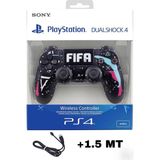 Crktech Playstation Dualshock 4 Uyumlu V2 Yenilenmiş Ps4 Oyun Kolu Desenli Pc + Ps4 ( 1.5mt Şarj Kablosu) - Siyah - Mavi