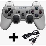 Crktech Ps3 Dualshock Gamepad Yeni Nesil Kol Controller Oyun Kolu Pc + Ps3 + 1.5 mt Şarj Kablosu - Gümüş