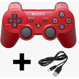 Crktech Ps3 Dualshock Gamepad Yeni Nesil Kol Controller Oyun Kolu Pc + Ps3 + 1.5 mt Şarj Kablosu - Kırmızı