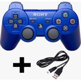 Crktech Ps3 Dualshock Gamepad Yeni Nesil Kol Controller Oyun Kolu Pc + Ps3 + 1.5 mt Şarj Kablosu - Mavi
