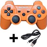 Crktech Ps3 Dualshock Gamepad Yeni Nesil Kol Controller Oyun Kolu Pc + Ps3 + 1.5 mt Şarj Kablosu - Turuncu