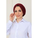 CROATE Premium Sendy Kumaş Drapeli Dolgulu Penye Astarlı Bordo Dış Bone