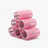 Croc 1202 Pembe Cırtlı Bigudi 6Lı Çap 3,3Cm +10Lu Plastik Saç Pensi