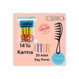 Croc 1210 Cırtlı Sünger Bigudi 14lü Karma Paket Yapışkanlı Saç Bigudisi ( 20 Saç Pensi)