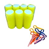 Croc 1223 Sari 7Li Bigudi Cap:2cm (+10Lu Plastik Pensli) Cirtli Sac Bigudisi