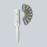 Croc SU03 Jiletli Tarak 2 Parça Beyaz Plastik Çift Taraflı Saç Usturası Tüm Saçlar İçin Kullanım
