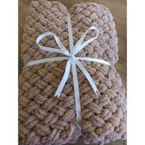 Crochet Design Örgü Bebek Battaniyesi Kadife Battaniye Puffy Soft Battaniye Yenidoğan Battaniye - Kahverengi