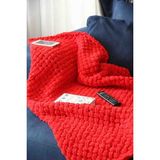 Crochet Design Örgü Tv Battaniyesi - 100 x 125 cm - Koyu Kırmızı