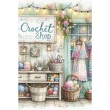 Crochet Shop Notebook: 6 x 9 College Ruled Journal | Watercolor Crochet Store Cover | 120-Page Paperback Notebook with Matte Finish for Crocheters & Yarn Lovers #1
