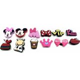 Croci 12 Adet Crocs Terlik Süsleri Jibbitz X-7 - 120 cm - Altın - Pembe