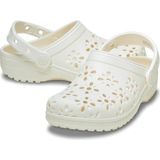 Crocs 210943-0WV Classic Floral Cut Out Clog Krem Çocuk Terlik Sandalet Erkekler İçin Rahat Tasarım