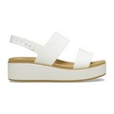 Crocs 211802-00O Brooklyn Matte Wrap Low Wedge Kadın Sandalet - Beyaz