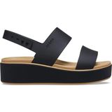 Crocs 211802-0RI Brooklyn Matte Wrap Low Wedge Kadın Sandalet - Siyah