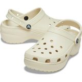 Crocs Bej Classic Platform Clog Kadın Terlik Silikon/Plastik Malzeme ile Konforlu Kullanım W 206750-2Y2