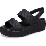 Crocs Brooklyn Dokuma Sandalet, 39/40 EU, 206453, Siyah, Kadın