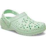 Crocs Classic Floral Cut Out Clog K Kız Çocuk Terlik, Yeşil, 28-29 Beden