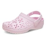 Crocs Classic Floral Cut Out Clog K Üniseks Çocuk Terlik, Pink Milk, 29-30 EU