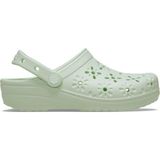 Crocs Classic Floral Cut Out Kadın Terlik - Yeşil