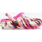 Crocs Classic Lined Marbled Clog K 207773-6RW Pembe Çok Renkli Çocuk Terlik