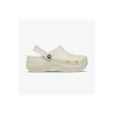 Crocs Classic Platform Glitter Clog Kadın Krem Sandalet Juststep