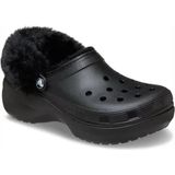 Crocs Columbia Classic Platform Fuzz Lined Clog Kadın Terlik 212854 - Siyah
