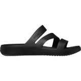 Crocs Getaway Strappy Kadın Terlik Siyah Silikon/Plastik Malzemeden Düz Topuklu Konforlu Kullanım