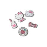 Crocs Jibbitz 5'li Paket Hello Kitty ve Arkadaşları Ayakkabı Tılsımı, Parlak Hello Kitty, 5 Pack