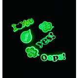 Crocs Jibbitz Fosforlu Terlik Süsü 6'lı I Love You Serisi Karanlıkta Parlar