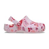Crocs Pembe Classic Vday Clog T Çocuk Terlik Hafif, Konforlu ve Eğlenceli Sevgililer Günü Tasarımı