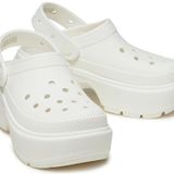 Crocs™ Stomp Clog Üniseks Geçmeli Ayakkabı, Havuzlar ve Sokaklar için İdeal - EVA dış taban, tabanlık ve astar, Tebeşir, 38/39 EU