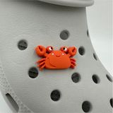 Crocs Terlik Süsü Ve Aksesuarı , Çanta Süsü Jibbitz 3d Yengeç 03 Görsel Figür Aksesuar Turuncu