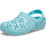 Crocs Uniseks-Çocuk Klasik Takunya Çiçekli Kesik Tasarımlı, akuamarin, 32/33 EU