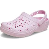 Crocs Üniseks Yetişkin Klasik Takunya Çiçek Desenli Tasarım, Pembe Süt, 38/39 EU