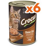 Crocus Dana Etli Sos İçinde Parça Etli 6x400 gr Kedi Konservesi