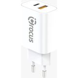 Crocus Ion 20 W Pd+Qc.3.0 Beyaz Çift Çıkışlı Hızlı Seyahat Şarj Adaptörü