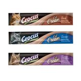 Crocus Kediler İçin Premium Krema Ödül Yengeç-Karides-Somon Aromalı 3 x15Gr
