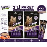 Crocus Somonlu ve Karidesli Krema Kedi Ödül Maması 2'li Paket 8X15 gr
