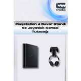 Crodle 2'li Fırsat Ps4 Stand Slim Ve Ps4 Pro Için Duvar Standı Ve Joystick Konsol Tutacağı Kırılmaz Yerden Tasarruf Gaming Aksesuar