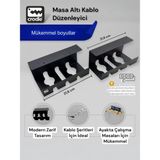 Crodle Masa Altı Kablo Düzenleyici Metal Organizer Sepet - Ofis ve Oyuncu Masası Kablo Kanalı Siyah - Tek Seçenek