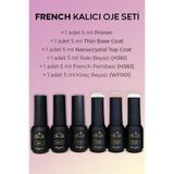 CROJE KALICI OJE Kalıcı Oje French Set Top Coat/base Coat/primer 3 Adet Kalıcı Oje