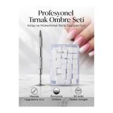 CROJE KALICI OJE Kalıcı Oje Protez Tırnak Ombre Nail Art Kalemi ve Yedek Sünger Seti