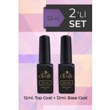 CROJE KALICI OJE Kalıcı Oje Protez Tırnak Top Coat,Base Coat 2'Li Set (12 ML)