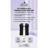 Croje Kalıcı Oje Uv Koruyucu Nail Art Kalıcı Oje Eldiveni, Jel ve Protez Tırnak Eldiveni (1 Çift) (Siyah)