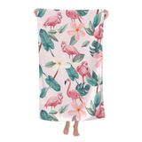 cromcu Flamingo Plaj Havlusu 132 x 81 cm Havuz Yüzme Yumuşak Havlu Yetişkin Kadın Erkek Seyahat Cruise Tatil Aksesuarları Essentials Salon Sandalye Örtüsü Flamingo Palmiye Mikrofiber