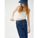 Crop Atlet Halter Yaka Dar Kesim