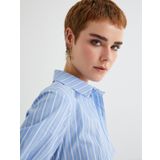 Crop Balon Kol Gömlek Slim Fit Pamuklu