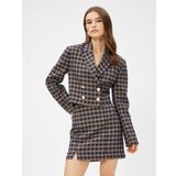 Crop Blazer Ceket Kruvaze Düğmeli
